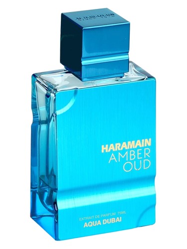 Frasco do Amber Oud Aqua Dubai, da Al Haramain